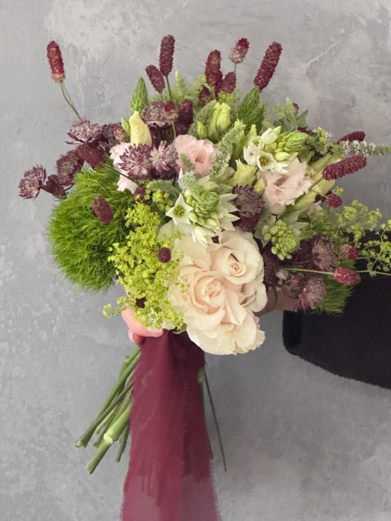 local and seasonal hand tied bouquet